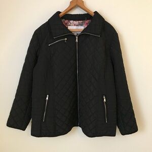 Jessica Simpson Black Quilted Zip-Front Jacket